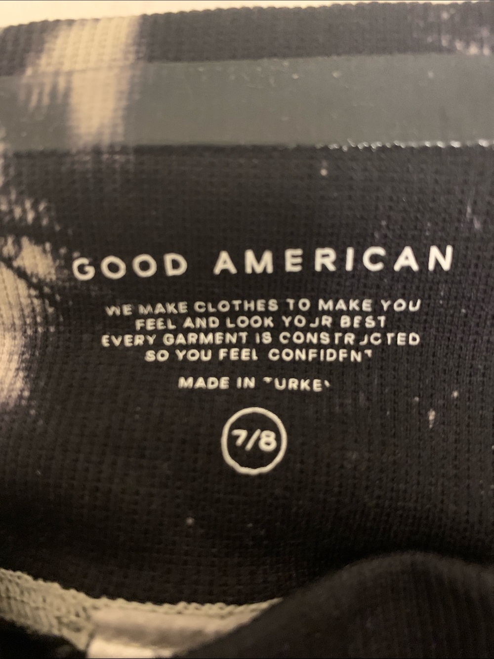 Good American Black Leggings with White Interior Logo
